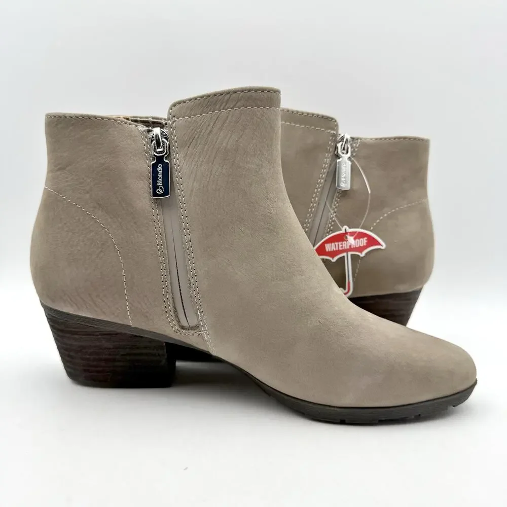Blondo Womens Valli 2.0 Ankle Booties SIZE 8 M Taupe Grey Nubuck Leather NIB
